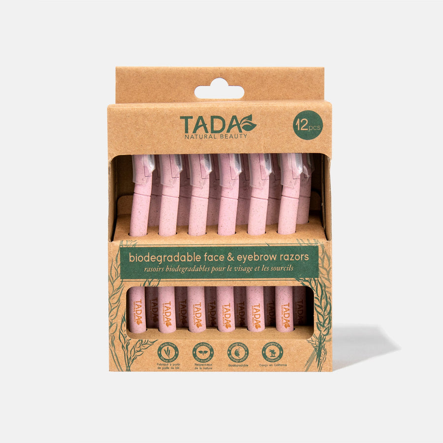 TADA Natural Beauty | Pink Biodegradable Face & Eyebrow Razor