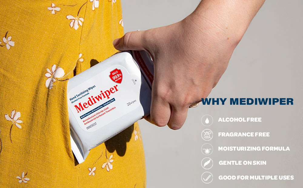 Mediwiper | 20 Count Hand Sanitizer Wipes (Travel Size)