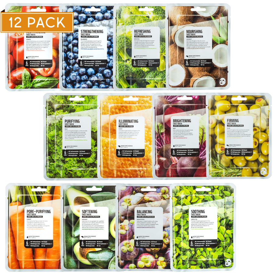 Superfood for Skin | Facial Mask Sheet - Assorted (12pk)