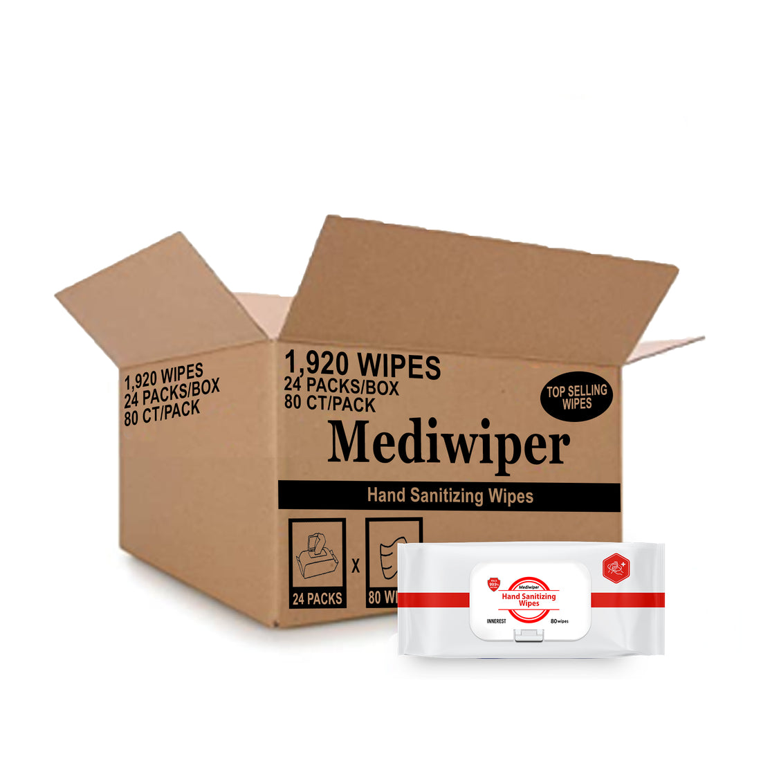 Mediwiper | Hand Sanitizing Wipes (80 ct x 24 packs)