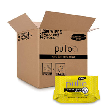 Pullio | Citrus Hand Sanitizing Wipes (20 ct x 64 packs)
