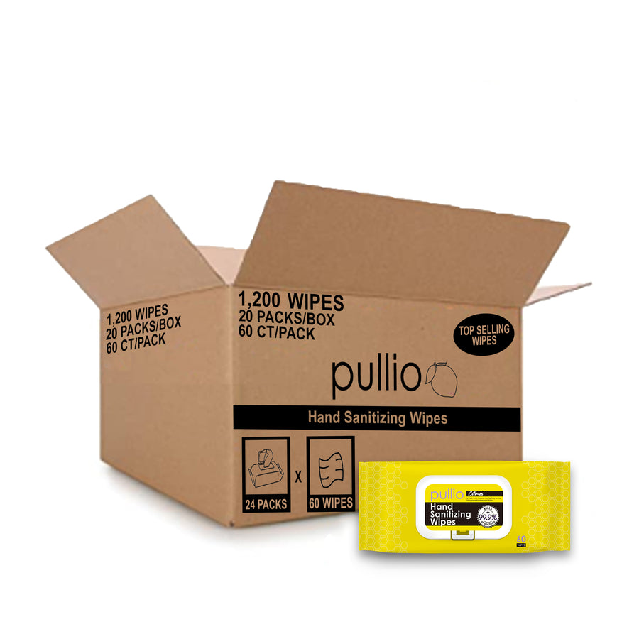 Pullio | Citrus Hand Sanitizing Wipes (60 ct x 20 pack)