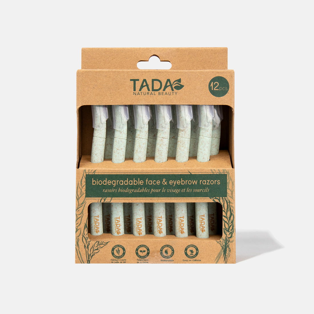 TADA Natural Beauty | Green Biodegradable Face & Eyebrow Razor
