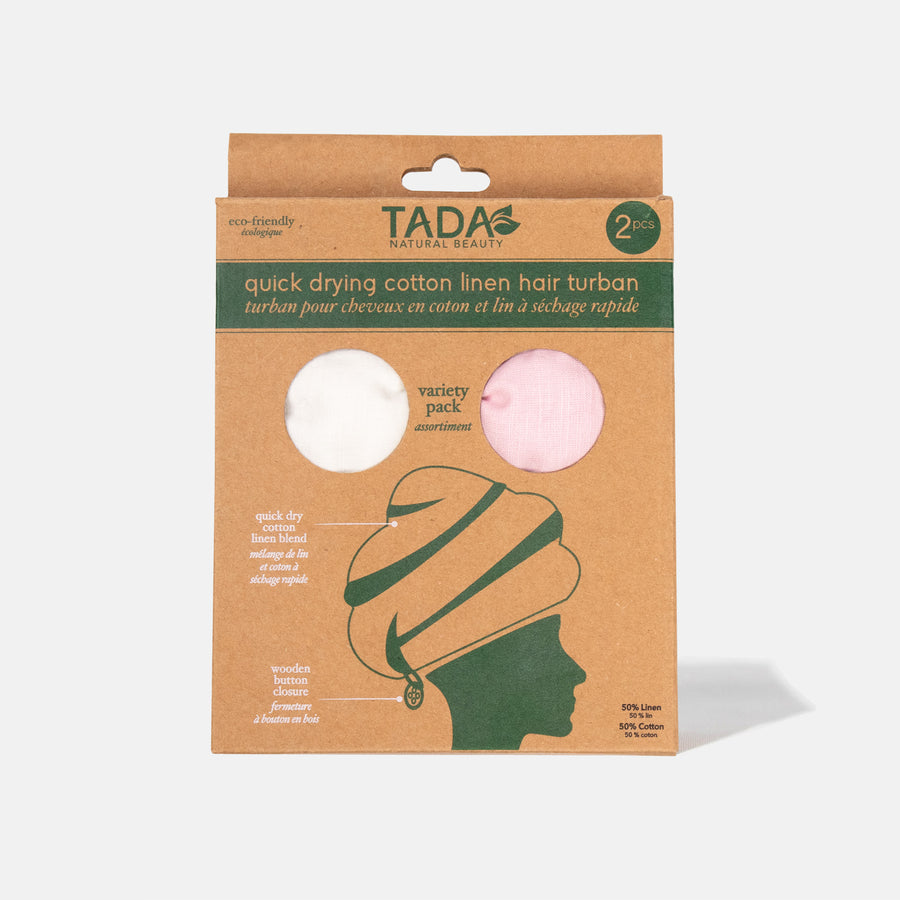 TADA Natural Beauty | Quick Drying Cotton Linen Hair Turban