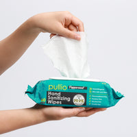 Pullio | 60 Count Peppermint Hand Sanitizer Wet Wipes